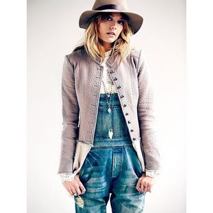 Free People Military Ruffles Jacket